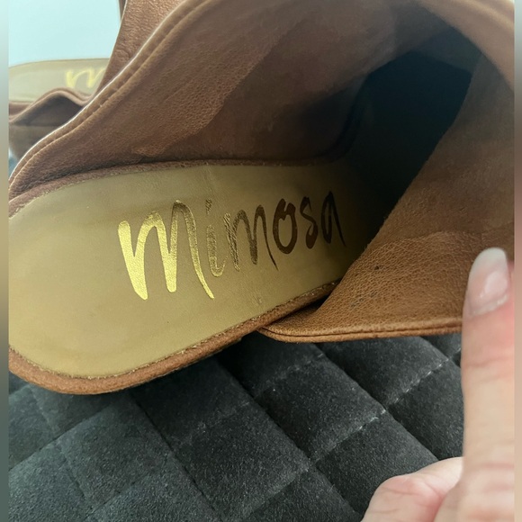 Mimosa genuine soft, full grain leather peep toe mule-small heel-size 6 US - Picture 5 of 10